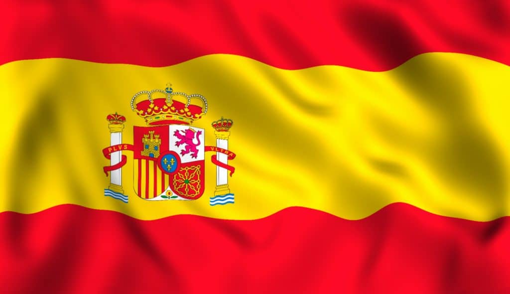 spanish flag waving symbol of spain
